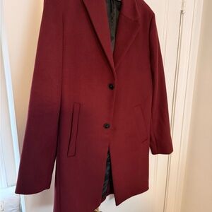 Zara Men's Deep Red Pea Coat